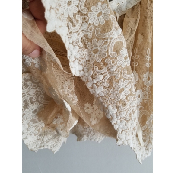 Anthropologie Hazel Tulle Embroidered Boho Top - Picture 3 of 8